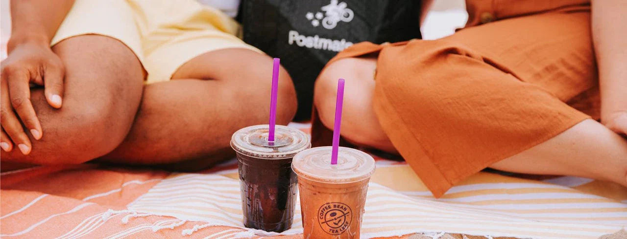 Women Sitting Down with Coffee Bean Drinks