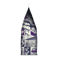 Decorative iron with a purple and white pattern on a white background