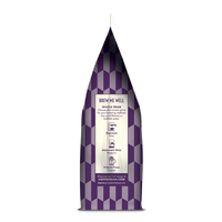 Side of coffee packaging with decorative design showing instructions for how to "Brew Me Well" on white background