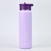 24oz Insulated Water Bottle with Flip-up Straw (Light Purple)