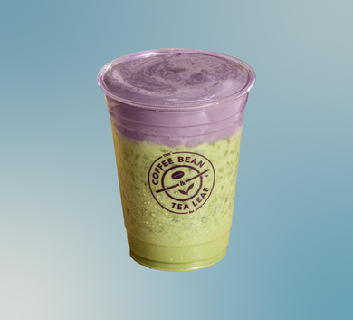 Iced Ube Coconut Cream Matcha Latte