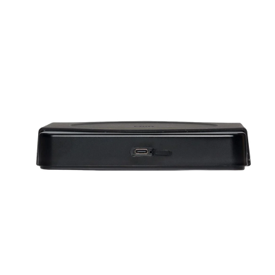 Black "MiiR" digital scale with USB port on a white background