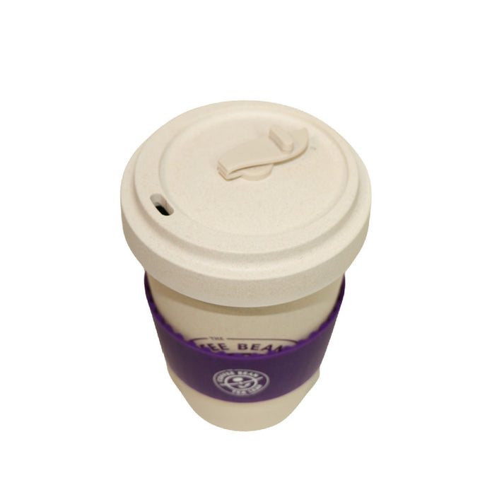 Bamboo earth tumbler with silicone folding lid