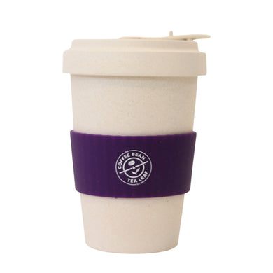 Bamboo Earth Tumbler 16oz with Purple Sleeve & Silicone Lid